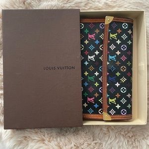 Louis Vuitton x Takashi Murakami Black Monogram Multicolor Wallet